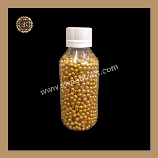 Fancy Candy | Sprinkles | Edible Cake Decoration Items | Cake Topping | Sprinkles For Cake Decoration | Golden Colour | Big Bottle - (Size-2) Sweetkraft | Baking supplies