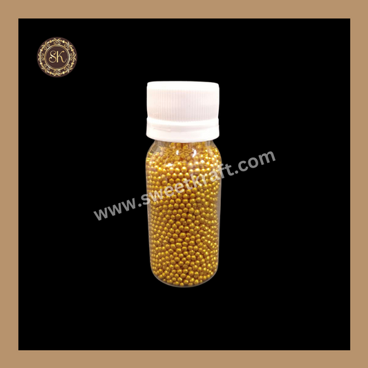 Fancy Candy | Sprinkles | Edible Cake Decoration Items | Cake Topping | Sprinkles For Cake Decoration | Golden Colour | Small Bottle - (Size-00) Sweetkraft | Baking supplies