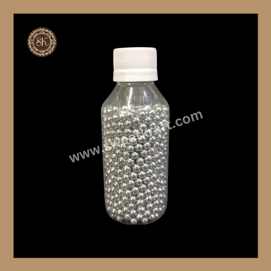 Fancy Candy | Sprinkles | Edible Cake Decoration Items | Cake Topping | Sprinkles For Cake Decoration | Silver Colour | Big Bottle - (Size-3) Sweetkraft | Baking supplies