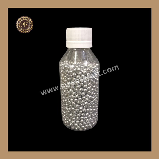 Fancy Candy | Sprinkles | Edible Cake Decoration Items | Cake Topping | Sprinkles For Cake Decoration | Silver Colour | Big Bottle - (Size-2) Sweetkraft | Baking supplies