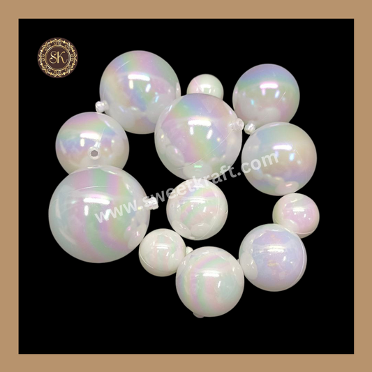 Crystal Faux Balls | Crystal Balls | Cake Decoration Ball | White - Pack of 12 Pieces. Sweetkraft | Baking supplies