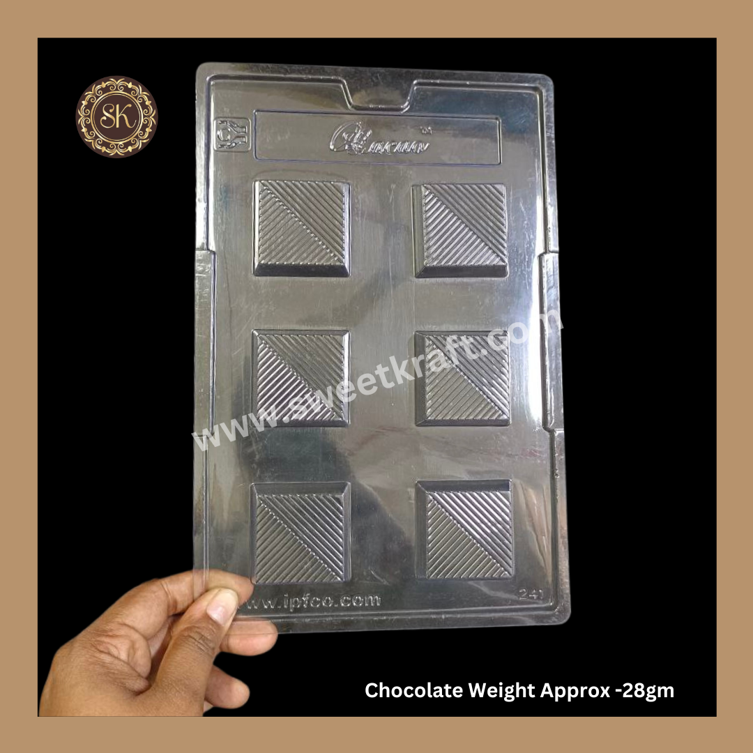 Plastic chocolate mould | Cacao | Square Mould | Mini Kunafa Mold | Plastic molds  (PM-338) Sweetkraft | Baking supplies