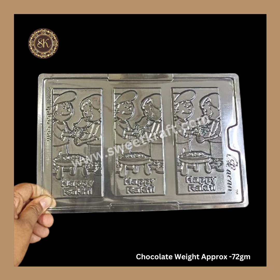 Plastic chocolate mould | Cacao | Happy Rakhi Mould | Raksha Bandhan Mould | Plastic molds  (PM-341) Sweetkraft | Baking supplies