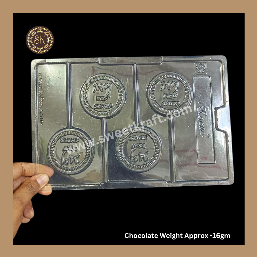 Plastic chocolate mould | Cacao | My Best Sister Mould | Raksha Bandhan Mould | Plastic molds  (PM-342) Sweetkraft | Baking supplies