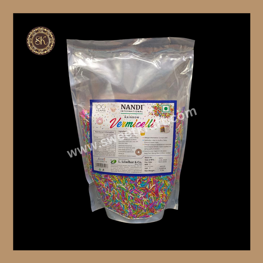 Vermicelli Sprinkles | Fancy Candy | Sprinkles | Cake Topping | Multi Colour | Nandi (1kg) Sweetkraft | Baking supplies