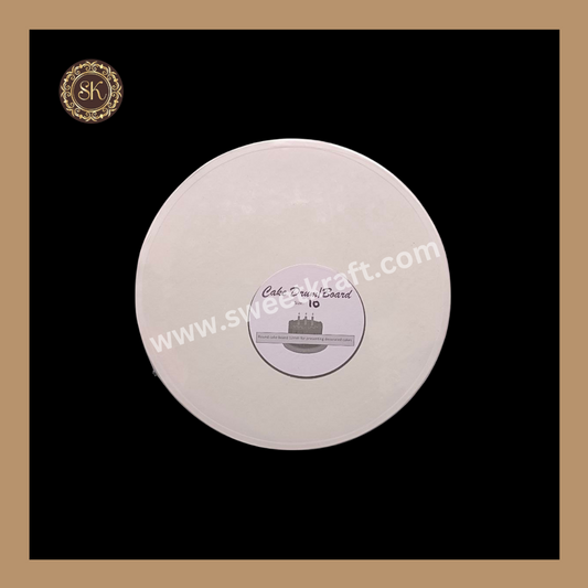 Cake Drum Board | Cake Base | Drum Board | Pastry Board | White-10inch (Pack of 1pc) Sweetkraft | Baking supplies