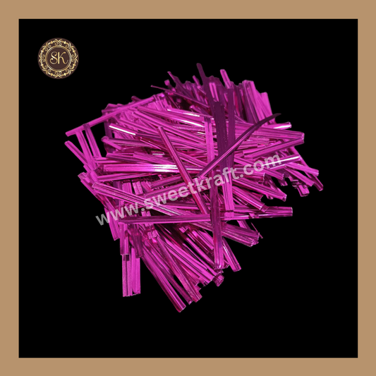 Twister Ties | Metallic Twist Ties | Metallic Twister Tie | Aluminium Twister Tie | Chocolate Twester - Pink Colour Sweetkraft | Baking supplies