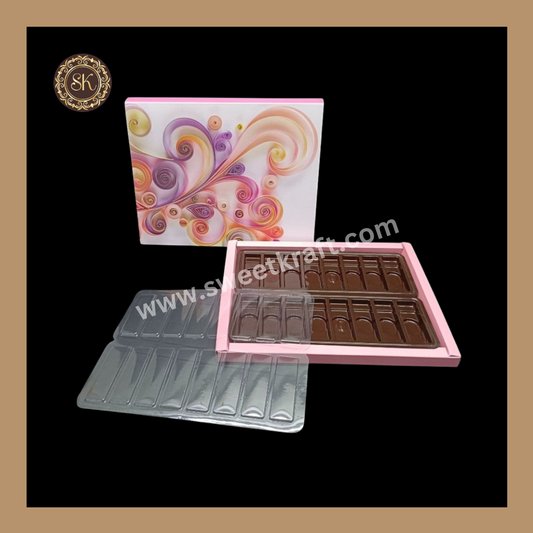 24 Cavity Q-Bar OTC Box | Long Cavity Chocolate Box | Gifting Box | Pink - (With Cavity & Lid Cover) Sweetkraft | Baking supplies