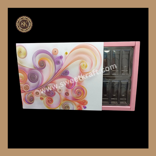 24 Cavity Q-Bar OTC Box | Long Cavity Chocolate Box | Gifting Box | Pink - (With Cavity & Lid Cover) Sweetkraft | Baking supplies