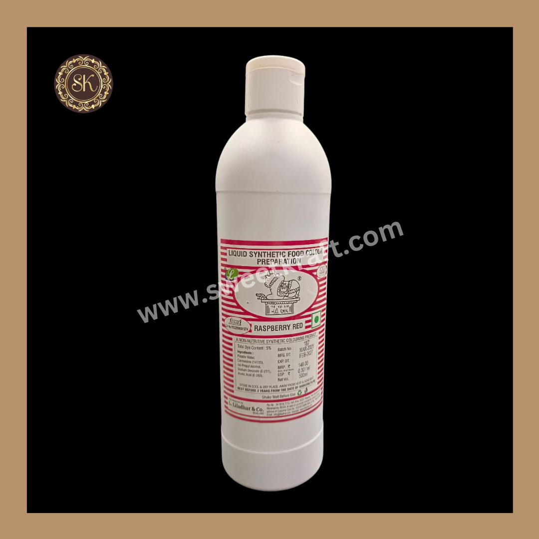 Liquid Synthetic Food Colour Preparation | Food Colour | Raspberry Red | Brand - Nandi (500ml) Sweetkraft | Baking supplies