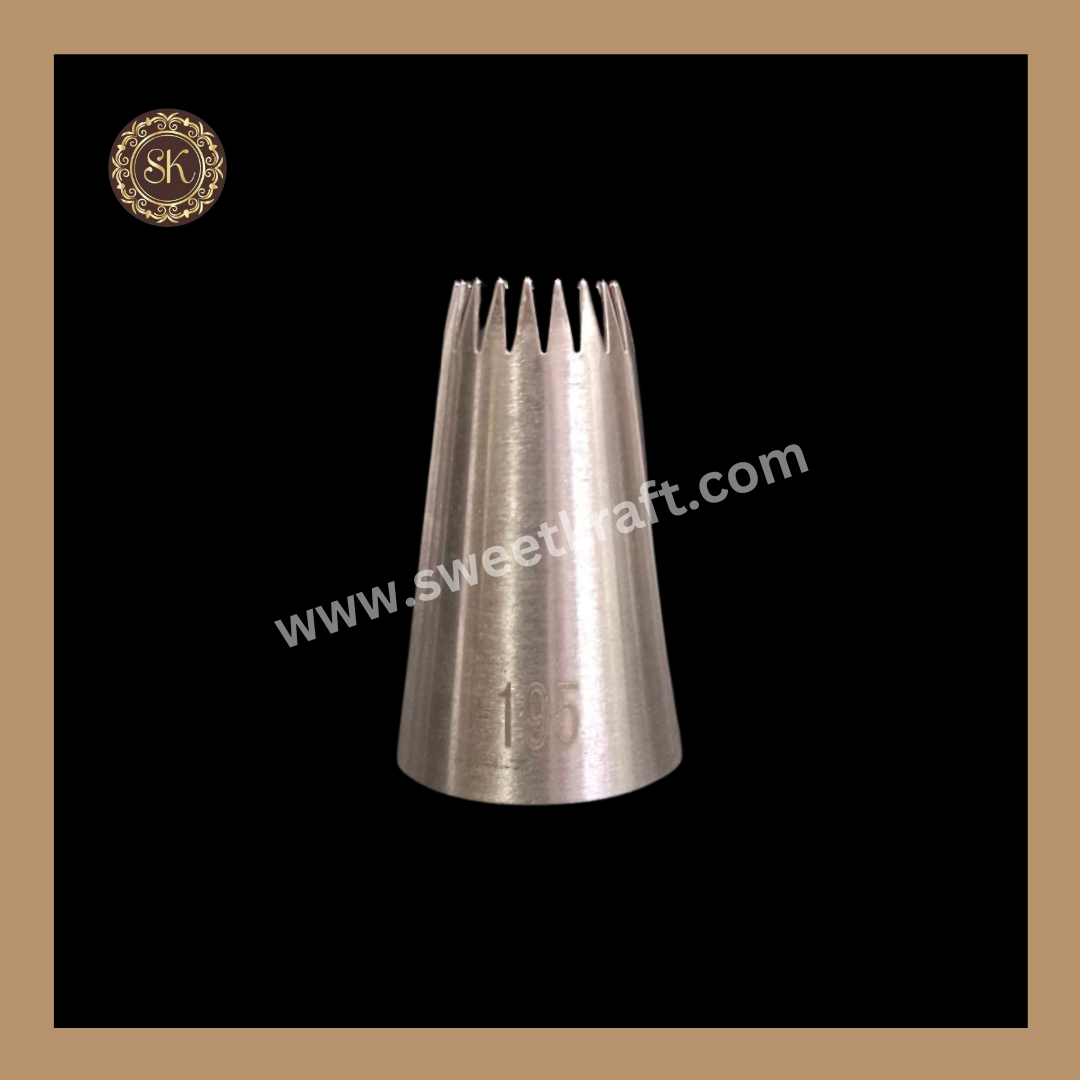 Noor-195 Icing Nozzle | Stainless Steel Nozzle | Tool | Reusable & Washable | Cake Decor Sweetkraft | Baking supplies