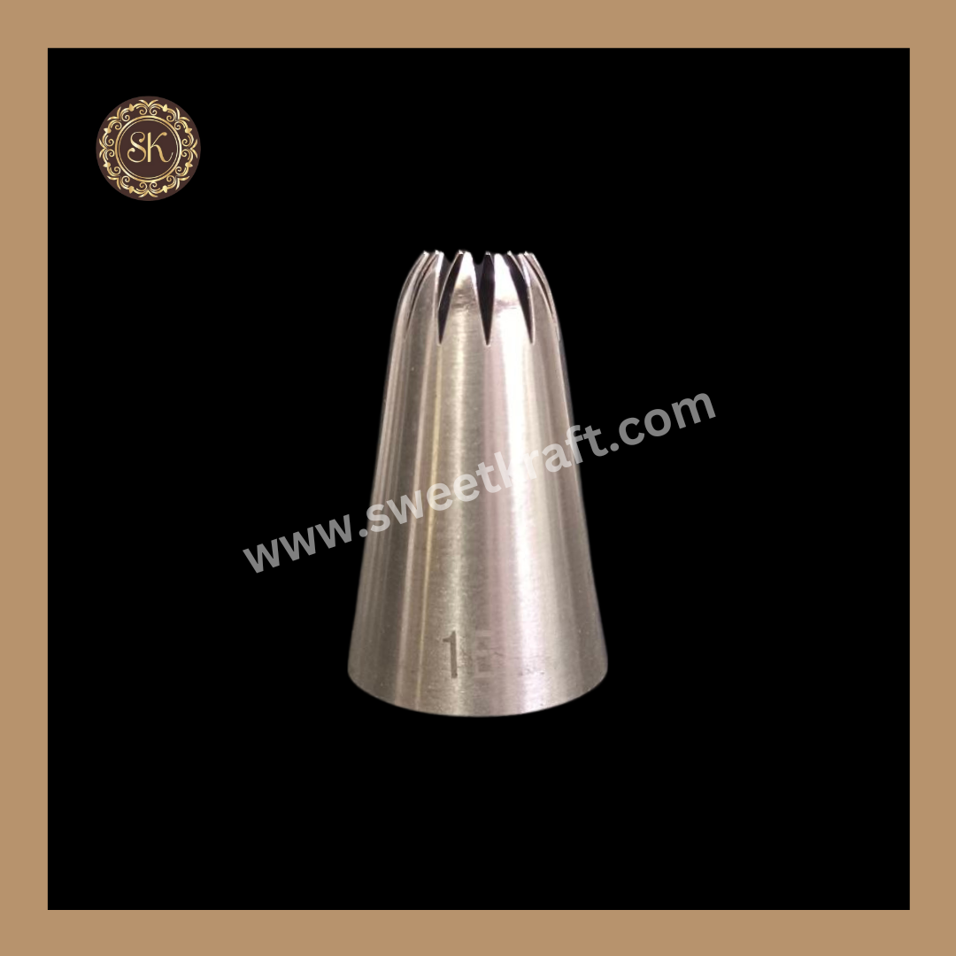 Noor-1E Icing Nozzle | Stainless Steel Nozzle | Tool | Reusable & Washable | Cake Decor Sweetkraft | Baking supplies