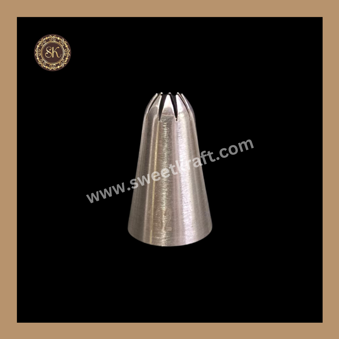 Noor-132 Icing Nozzle | Stainless Steel Nozzle | Tool | Reusable & Washable | Cake Decor Sweetkraft | Baking supplies
