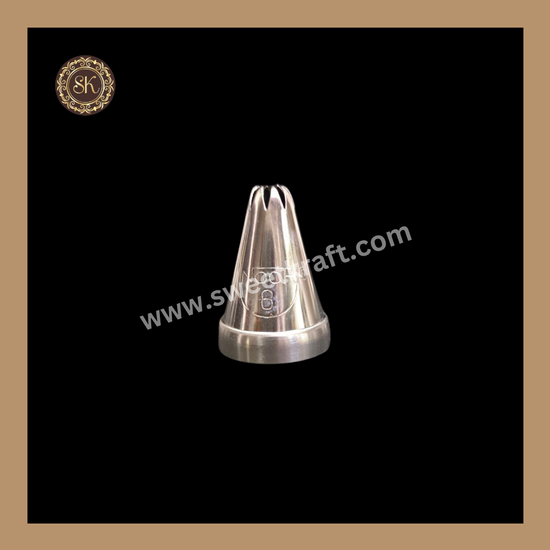 Noor-8 Icing Nozzle | Stainless Steel Nozzle | Tool | Reusable & Washable | Cake Decor Sweetkraft | Baking supplies