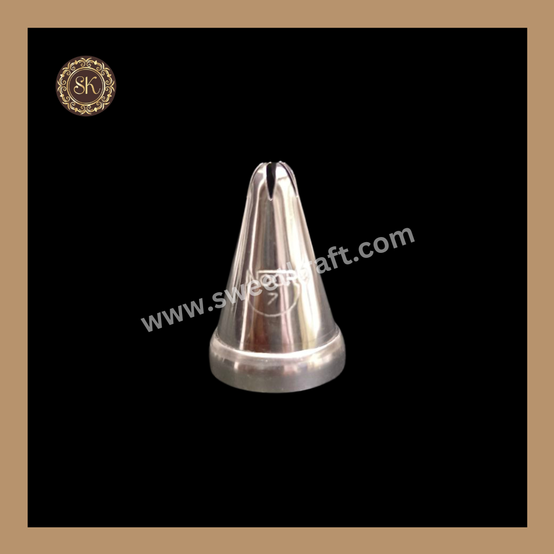 Noor-7 Icing Nozzle | Stainless Steel Nozzle | Tool | Reusable & Washable | Cake Decor Sweetkraft | Baking supplies