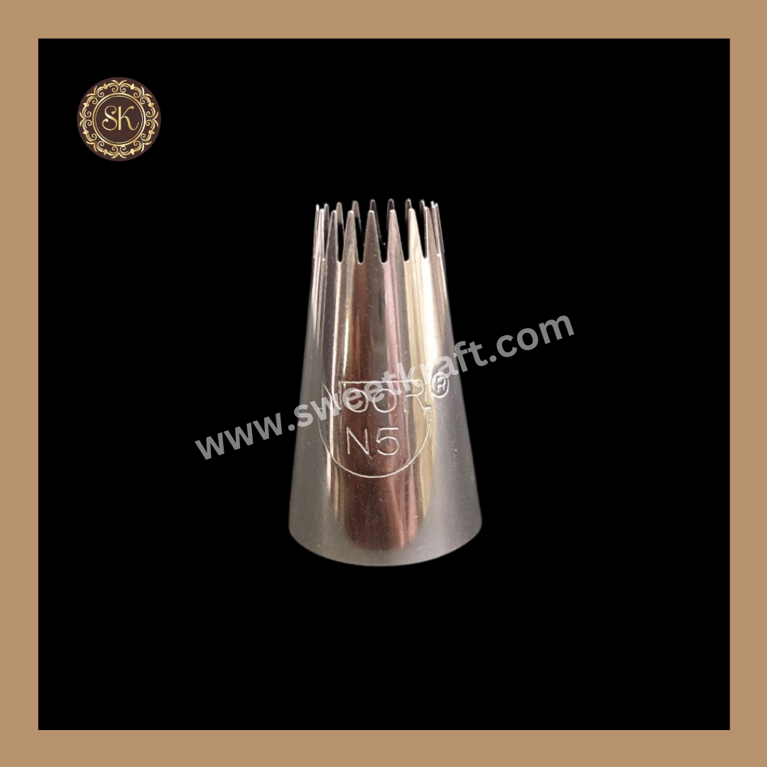 Noor-N5 Icing Nozzle | Stainless Steel Nozzle | Tool | Reusable & Washable | Cake Decor Sweetkraft | Baking supplies