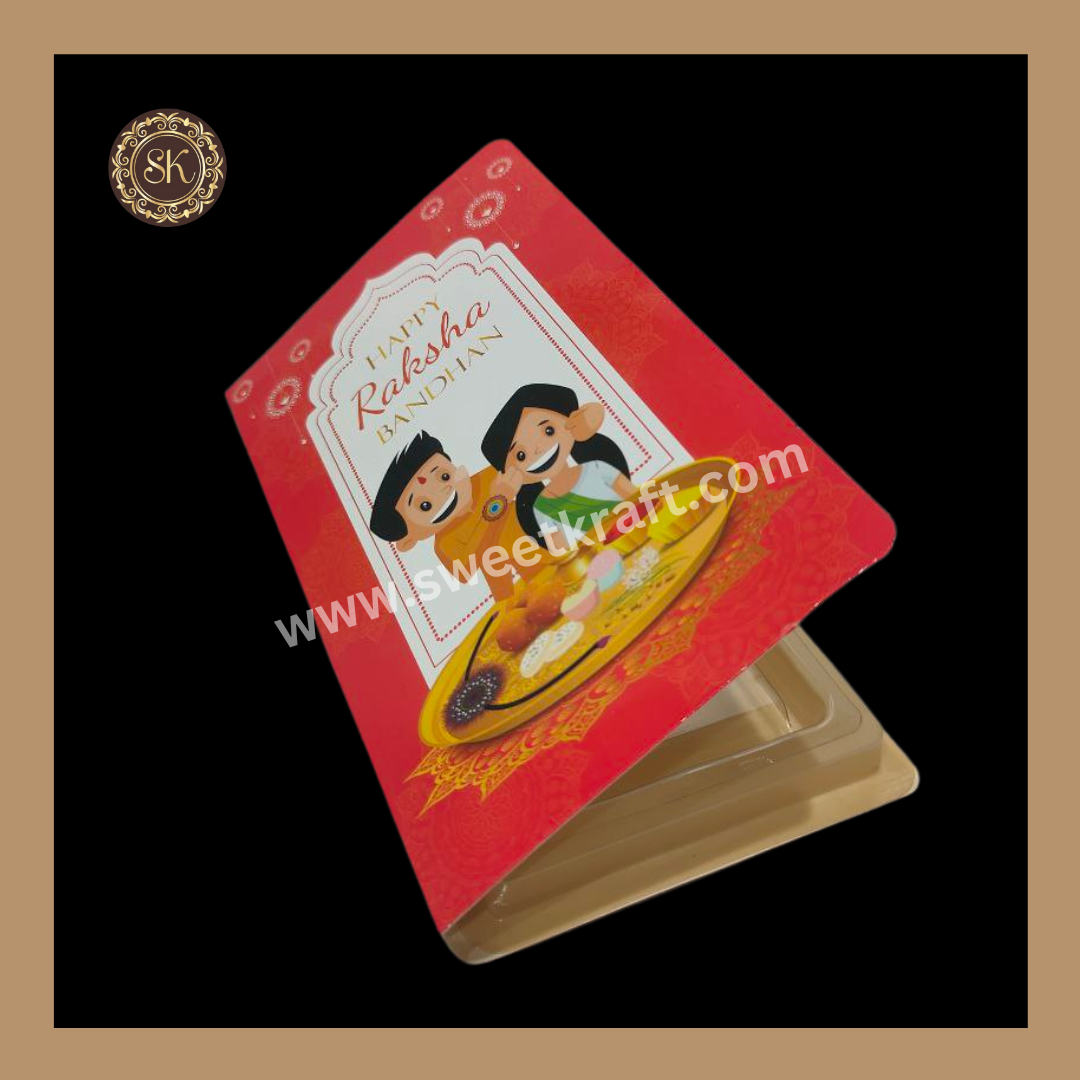 Happy Raksha Bandhan Bar Book | Chocolate Bar Book | Chocolate Box | Bar Box | Red - (Pack Of 5pcs) Sweetkraft | Baking supplies