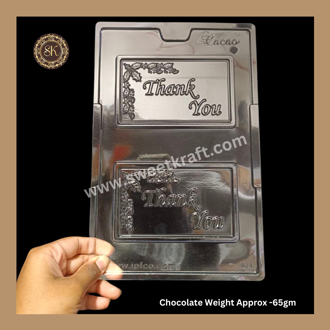 Plastic Chocolate Mould | Thank You Mold | Cacao Mould | Bar Mould | PVC Plastic Mould | Plastic Molds (PM-378) Sweetkraft | Baking supplies