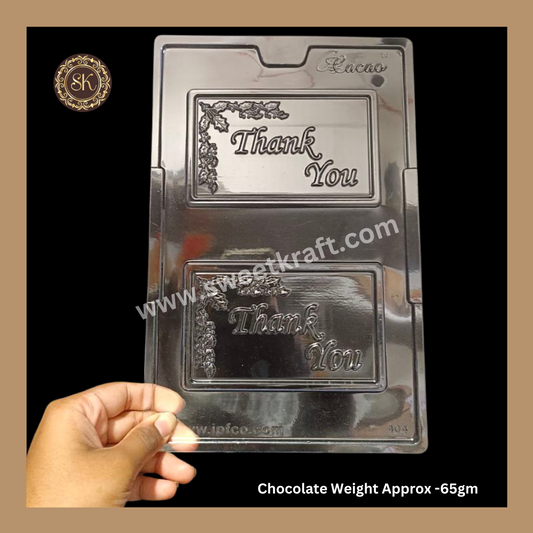 Plastic Chocolate Mould | Thank You Mold | Cacao Mould | Bar Mould | PVC Plastic Mould | Plastic Molds (PM-378) Sweetkraft | Baking supplies