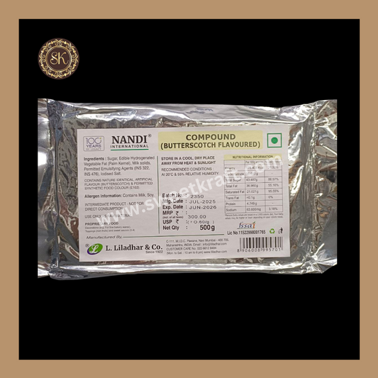 Butterscotch Flavoured Compound | Butterscotch Compound | White | Nandi - 500gms Sweetkraft | Baking supplies