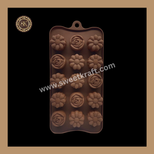 Silicon Chocolate Mould | Flower Silicone Mould | Brown Silicone Mould | Pack Of 1pc (CSM-022) Sweetkraft | Baking supplies