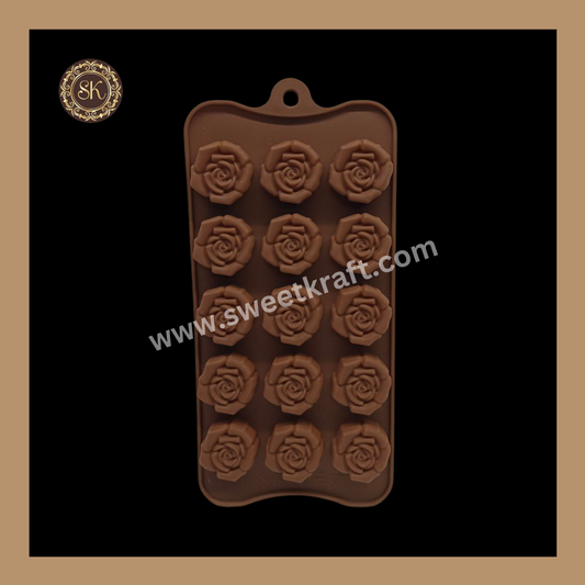 Silicon Chocolate Mould | Rose Silicone Mould | Brown Silicone Mould | Pack Of 1pc (CSM-023) Sweetkraft | Baking supplies