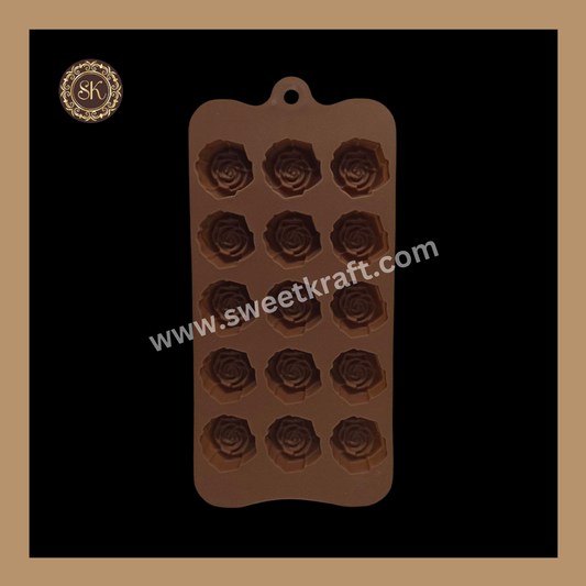 Silicon Chocolate Mould | Rose Silicone Mould | Brown Silicone Mould | Pack Of 1pc (CSM-023) Sweetkraft | Baking supplies
