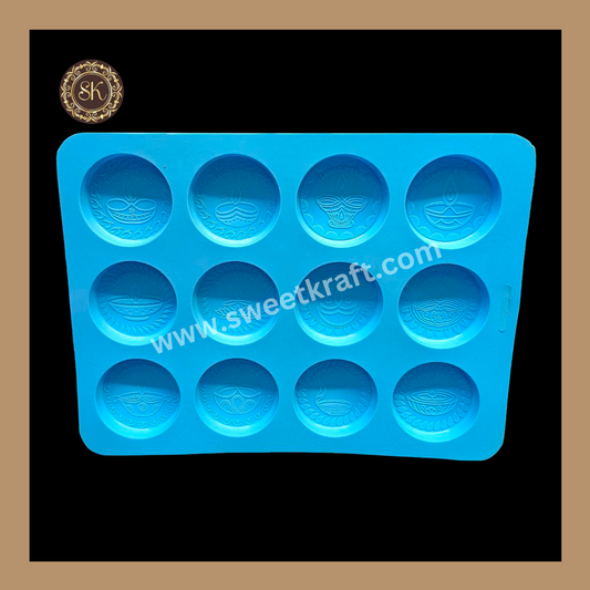 Silicon Chocolate Mould | Diwali Silicone Mould | Diya Coin Silicone Mould | Blue | Pack Of 1pc (CSM-030) Sweetkraft | Baking supplies