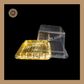 Mini Square PVC Pastry Container | Square Dome Pastry Box | Golden- With Lid (MDC-05) Sweetkraft | Baking supplies