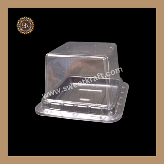 Mini Square PVC Pastry Container | Square Pastry Box |  Silgle Modak Box | Black- With Lid (MDC-05) Sweetkraft | Baking supplies