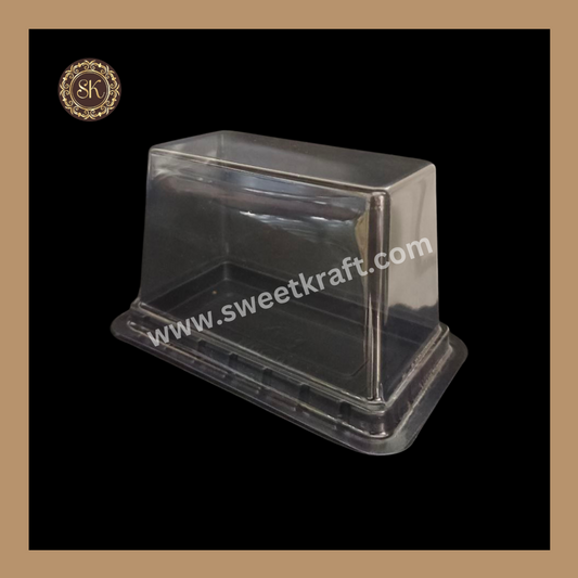 Rectangle PVC Pastry Container | Round Pastry Cake Box |  Bento Cake Box | Black- With Lid (MDC-07) Sweetkraft | Baking supplies