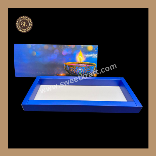 12 Cavity Diwali Box | Mithai Box | Happy Diwali | Golden Cavity Box | Chocolate Box | Gift Box | Blue Colour - (Only Box)