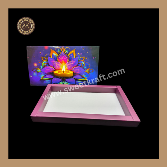 18 Cavity Diwali Box | Mithai Box | Happy Diwali | Golden Cavity Box | Chocolate Box | Gift Box | Multi Colour - (Only Box)
