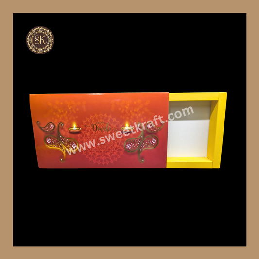 18 Cavity Diwali Box | Mithai Box | Happy Diwali | Golden Cavity Box | Chocolate Box | Gift Box | Yellow Colour - (Only Box)
