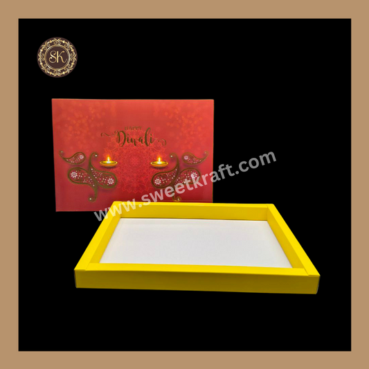 24 Cavity Diwali Box | Golden Cavity | Chocolate Box | Gift Box | Mithai Box | Yellow - (Only Box)