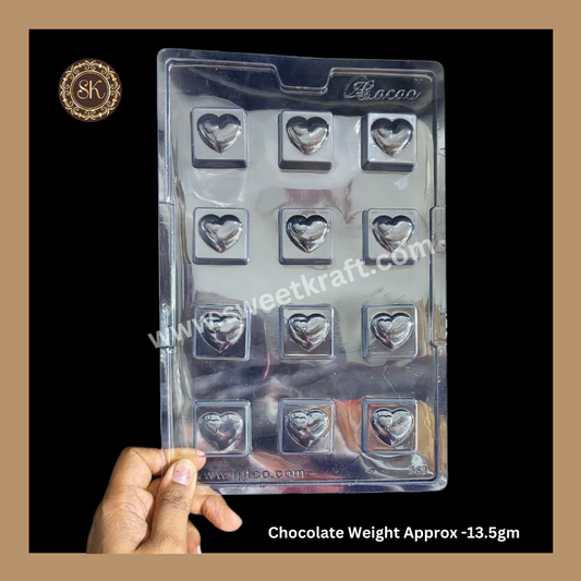 Plastic Chocolate Mould | Heart Squar Mold | Cacao Mould | Mould | PVC Plastic Mould | Plastic Molds (PM-391)