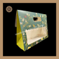 3 Flower Print Window Jar Bag With Handle | Jar Bag | Chocolate Bag | Cookie Bag | Gifting Bag | Green Colour