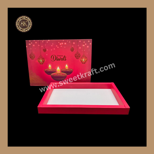 24 Cavity Diwali Box | Golden Cavity | Chocolate Box | Gift Box | Mithai Box | Red- (Only Box)