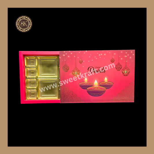 24 DC Diwali Box | Golden Cavity | Chocolate Box | Gift Box | Mithai Box | Red- (With Cavity Lid Cover)