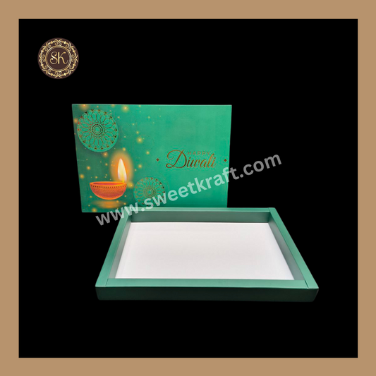 24 Cavity Diwali Box | Golden Cavity | Chocolate Box | Gift Box | Mithai Box | Green- (Only Box)