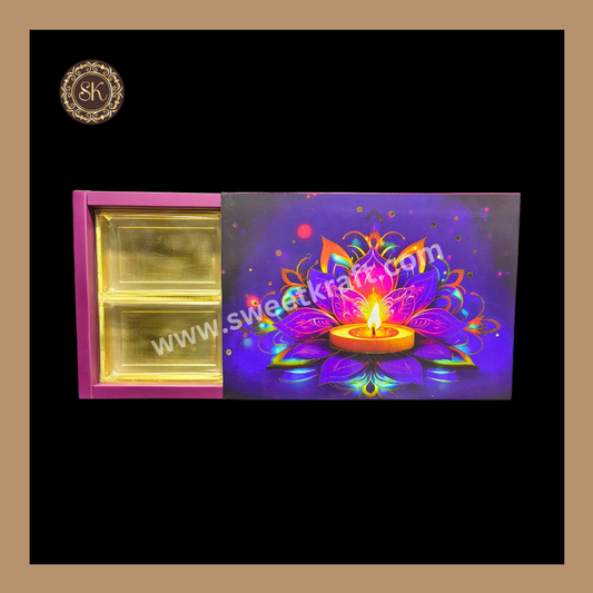 24 Partition Diwali Box | Golden Cavity | Chocolate Box | Gift Box | Mithai Box | Multi- (With Cavity Lid Cover)