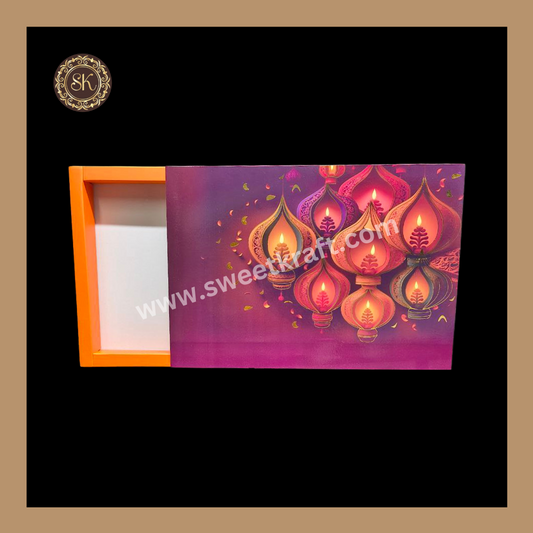 24 Cavity Diwali Box | Golden Cavity | Chocolate Box | Gift Box | Mithai Box | Orange- (Only Box)