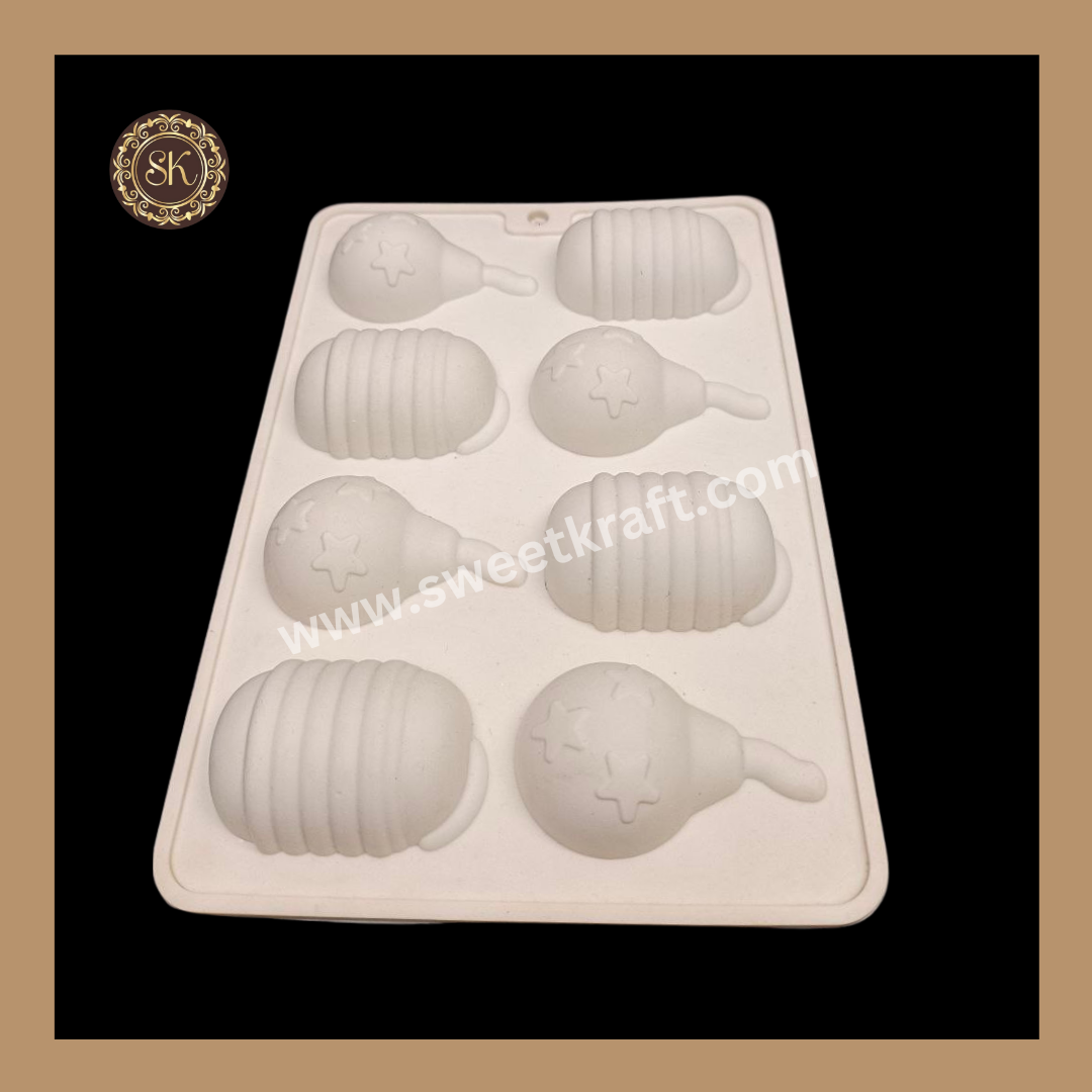 Silicon Chocolate Mould | Diwali Silicone Mould | Crackers Coin Silicone Mould | White | Pack Of 1pc (CSM-035)