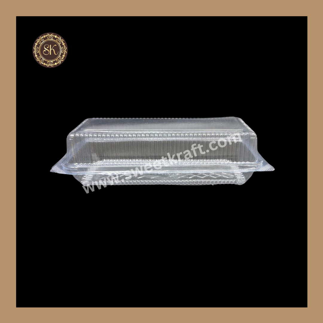 PVC Plastic Container | Disposable Cake Container | Transparent Box | Rectangle (003- 0821)
