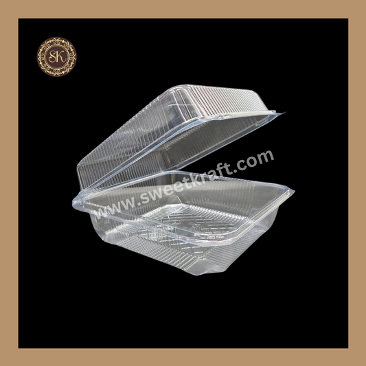 PVC Plastic Container | Bento Cake Box | Disposable Cake Container | Transparent Box | Rectangle (003- 1818)