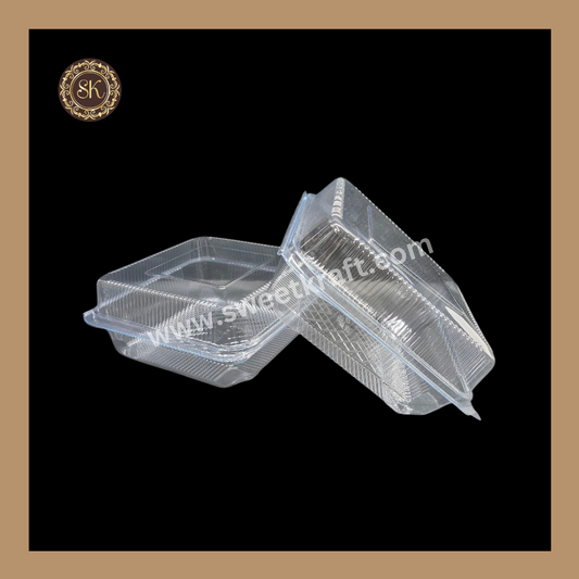 PVC Plastic Container | Bento Cake Box | Disposable Cake Container | Transparent Box | Rectangle (003- 1818)