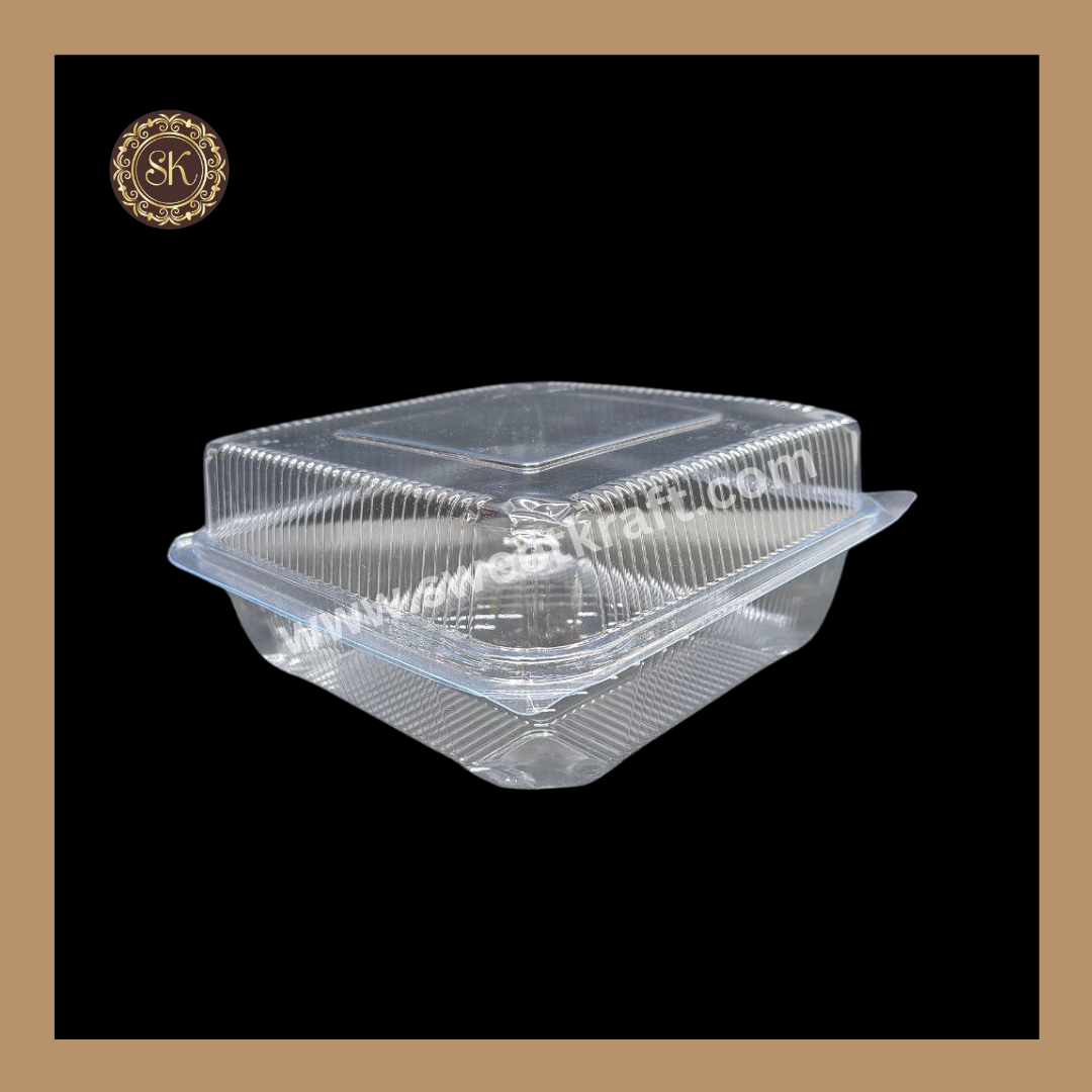 PVC Plastic Container | Bento Cake Box | Disposable Cake Container | Transparent Box | Rectangle (003- 1818)