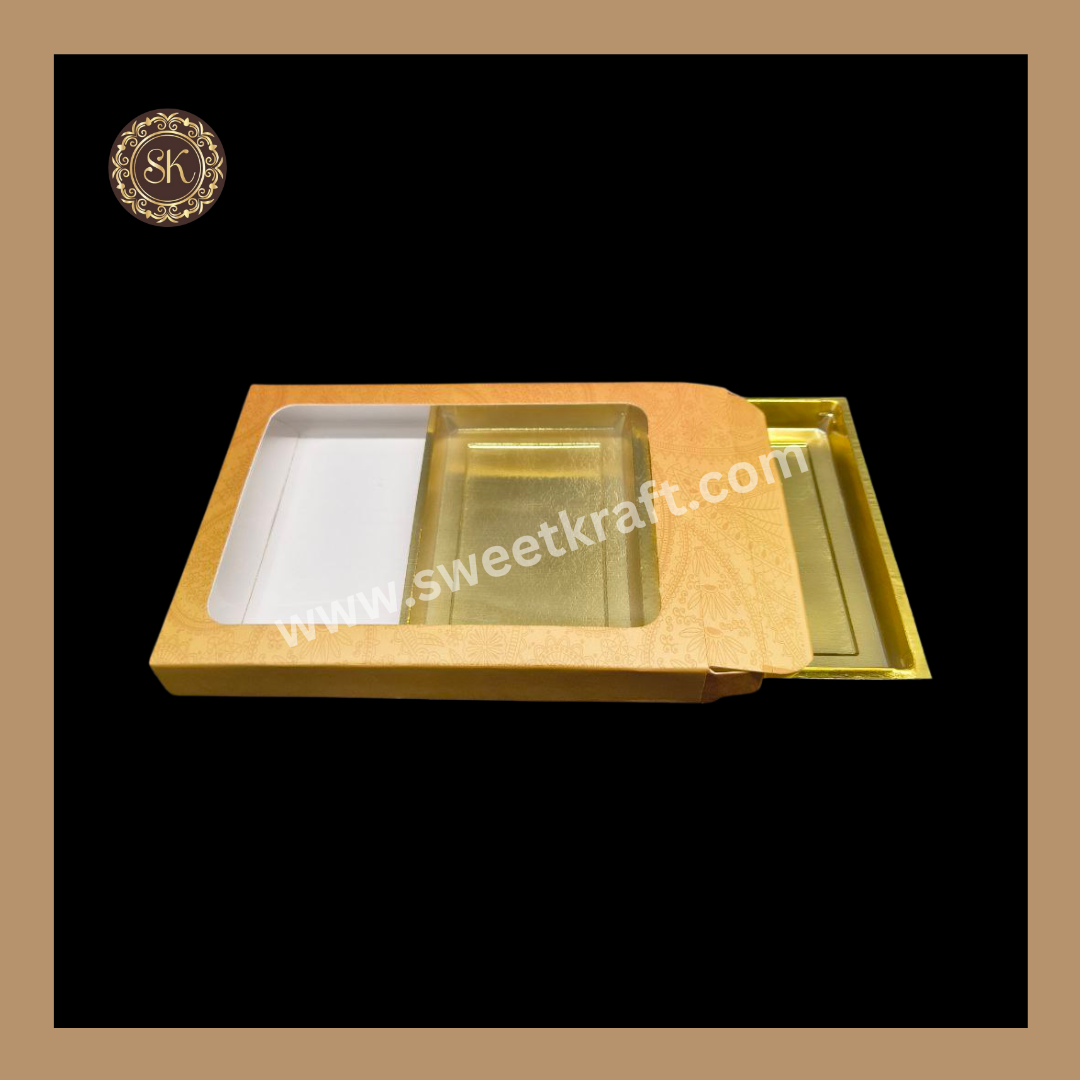 12 Cavity Box | Diwali Greeting Box | Partition Cavity | Golden Cavity | Chocolate Box | Gift Box | Mithai Box | Brown- (With Cavity Tray)