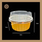 Round Foil Container | Dessert Foil Containers | Alunimium Foil Container With Lid Cover | Color - Golden| Pack Of -10pcs, 50pcs & 100pcs