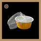 Round Foil Container | Dessert Foil Containers | Alunimium Foil Container With Lid Cover | Color - Golden| Pack Of -10pcs, 50pcs & 100pcs